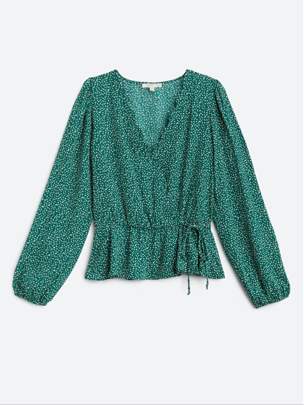 nine britton Teal Green Printed Peplum Blouse